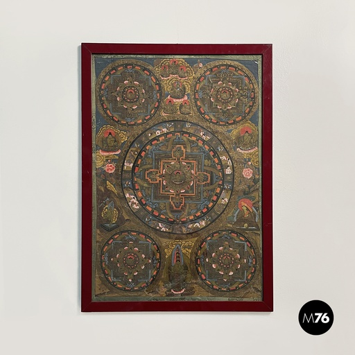 [2420004560] Quadro batik con soggetti indiani, 1900-1990 ca.