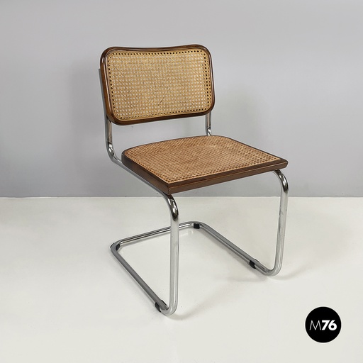 [2420004615] Sedia in paglia, legno e acciaio, 1960 ca.