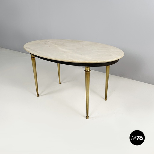 [2420004638] Tavolo da caffè in marmo e ottone, 1950 ca.
