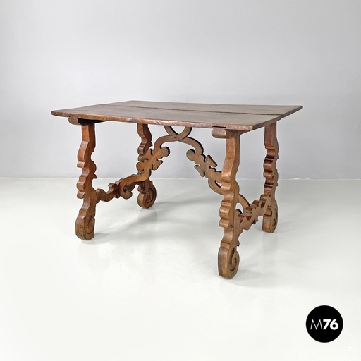 [2420004767] Tavolo fratino in legno con gambe decorate, 1700 ca.