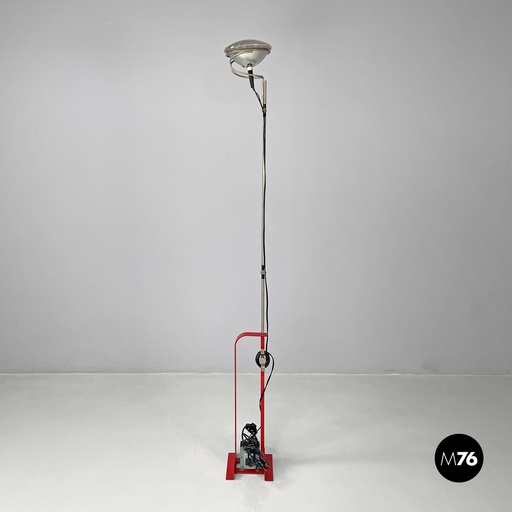 [2420004700] Lampada da terra Toio rossa di Achille e Pier Giacomo Castiglioni per Flos, 1970 ca.
