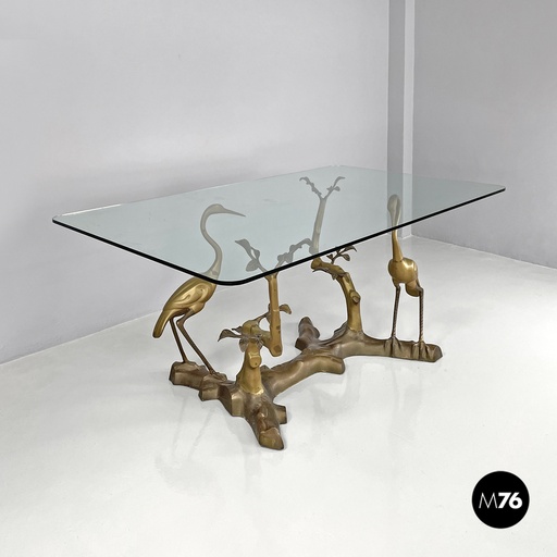 [2420004727] Tavolo da pranzo in ottone scolpito e decorato , 1970 ca.