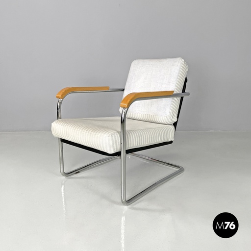 [2420004759] Poltrona 1435 di Werner Max Moser per Embru celeste a righe, 2000 ca.