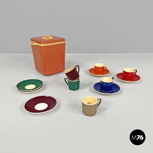 [2420004929] Portaghiaccio e tazzine di Kartell Samco in plastica colorata, 1970 ca.