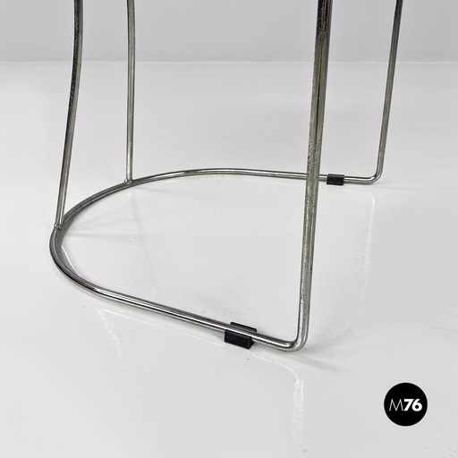 [2220001429] Sedia in pelle nera, 1980 ca.