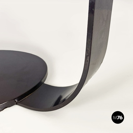 [2220001557] Lampada da tavolo in metallo marrone e perspex bianca, 1970 ca.