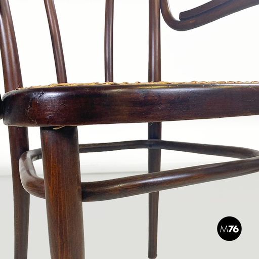 [2220001586] Sedia in paglia di Vienna e legno di Thonet, 1900 ca.