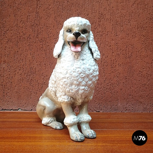 [2220001689] Scultura barboncino in ceramica Ronzan, 1970 ca.