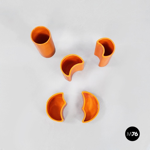 [2220001911] Vasi in ceramica arancione, 1970 ca.