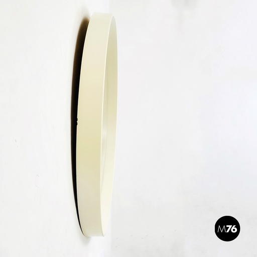 [2220002240] Specchio rotondo in plastica bianca, 1980 ca.