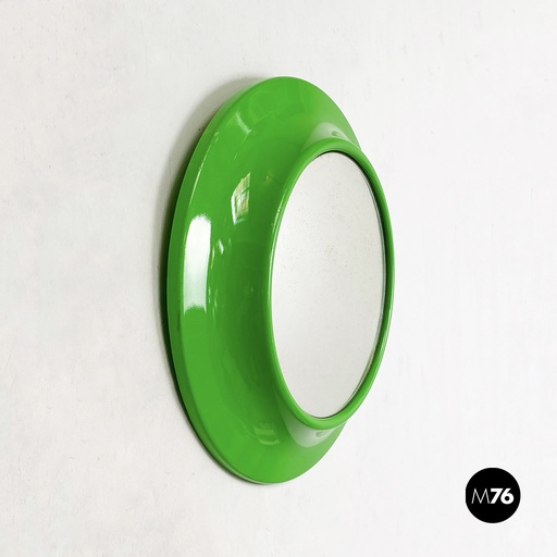 [2220002277] Specchio rotondo in plastica verde, 1980 ca.