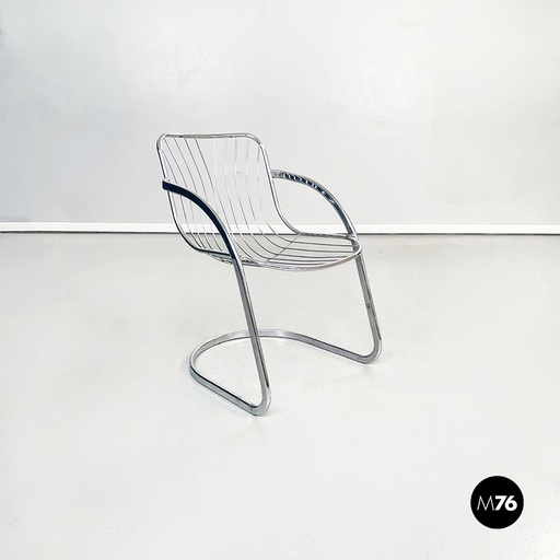 [2220002425] Sedia in acciaio cromato curvato, 1970 ca.