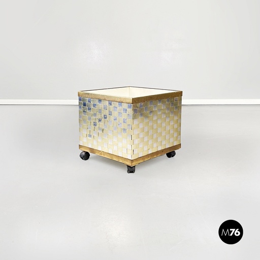 [2220002497] Fioriera in ottone e acciaio, 1970 ca.