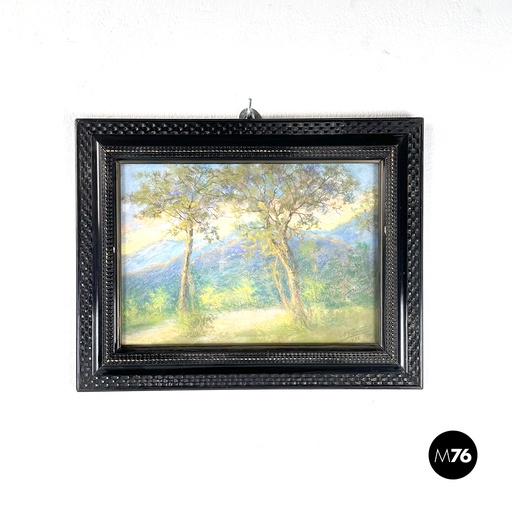 [2220002736] Quadro a pastello ad olio con cornice guilloché, 1932