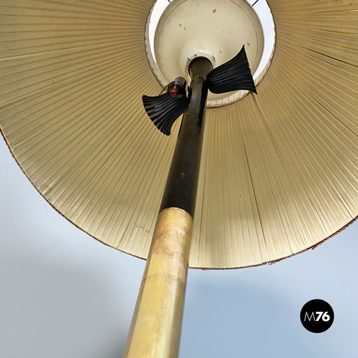 [2220002928] Lampada da terra con paralume in tessuto, 1940 ca.