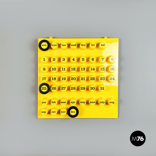 [2220003199] Calendario infinito giallo da parete di Giorgio Della Beffa per Ring A Date, 2000 ca.